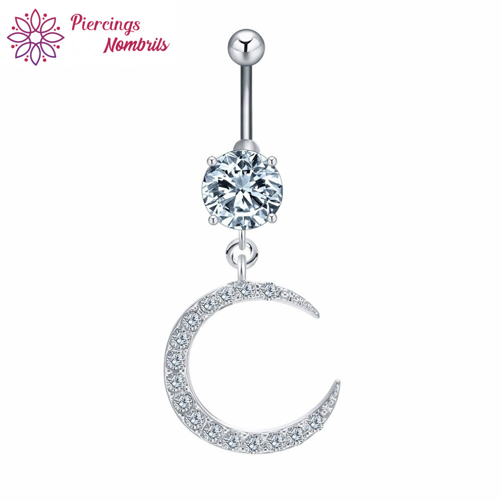 Diamond navel piercing